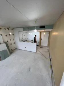 Old kitchen setup before full construction - Miami apartment