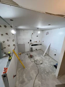Kitchen area before construction - side view in Miami apartment project